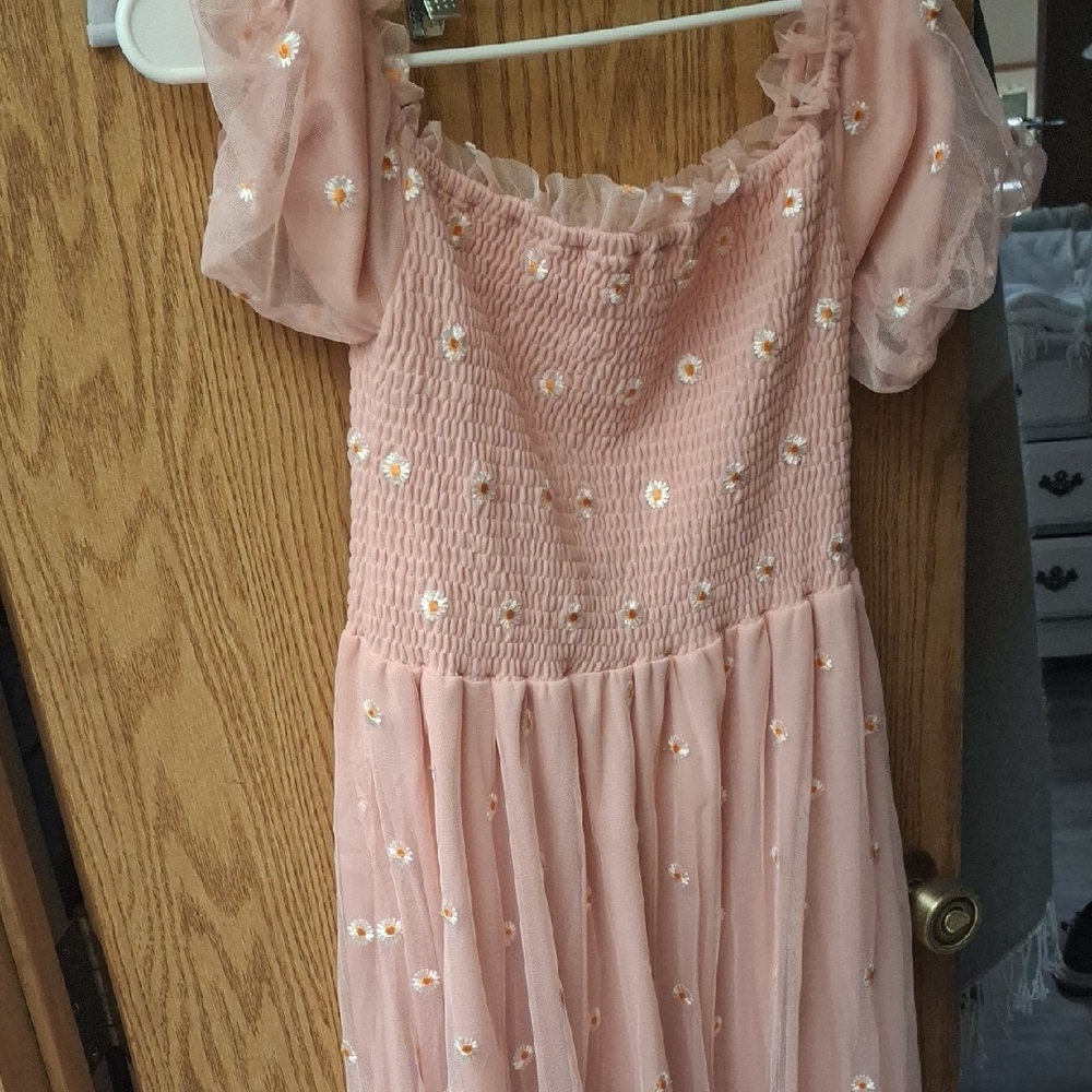 Pink Embroidered Womens Small Dress